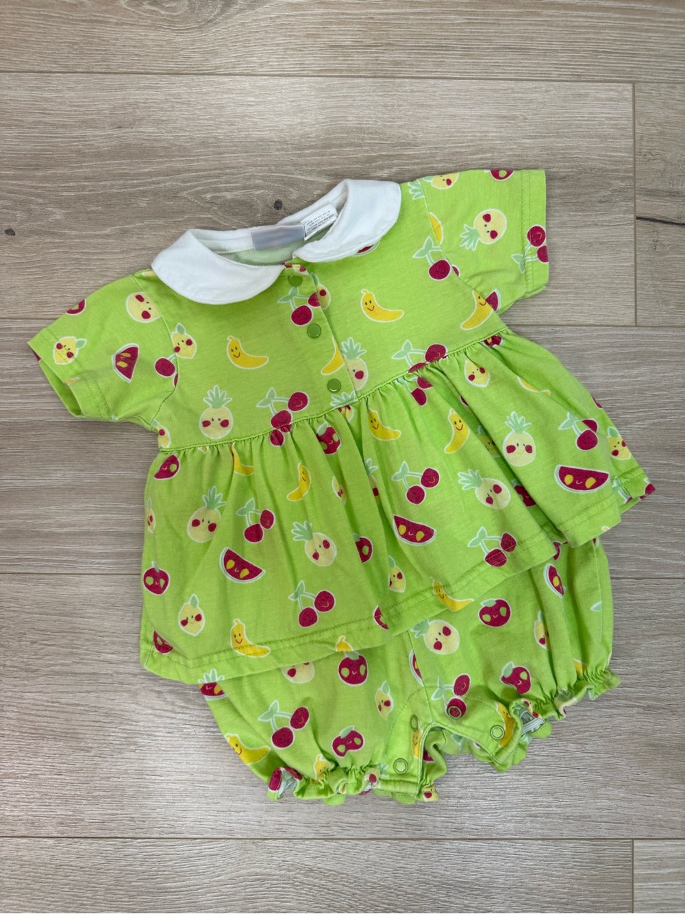 Small Steps Vintage Fruit Print Romper